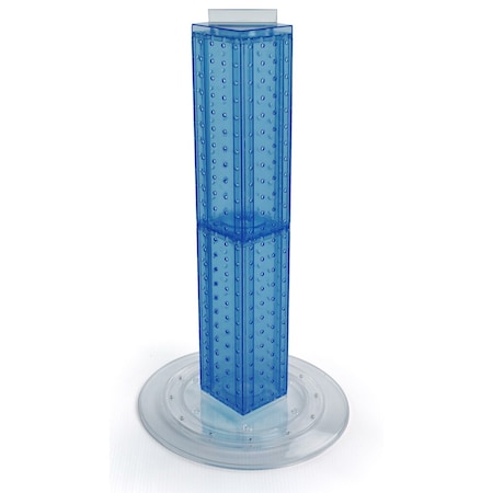 Azar Displays Four-sided 4"W x 24"H Pegboard Tower W/ Revolving 14.5" Base 700222-BLU